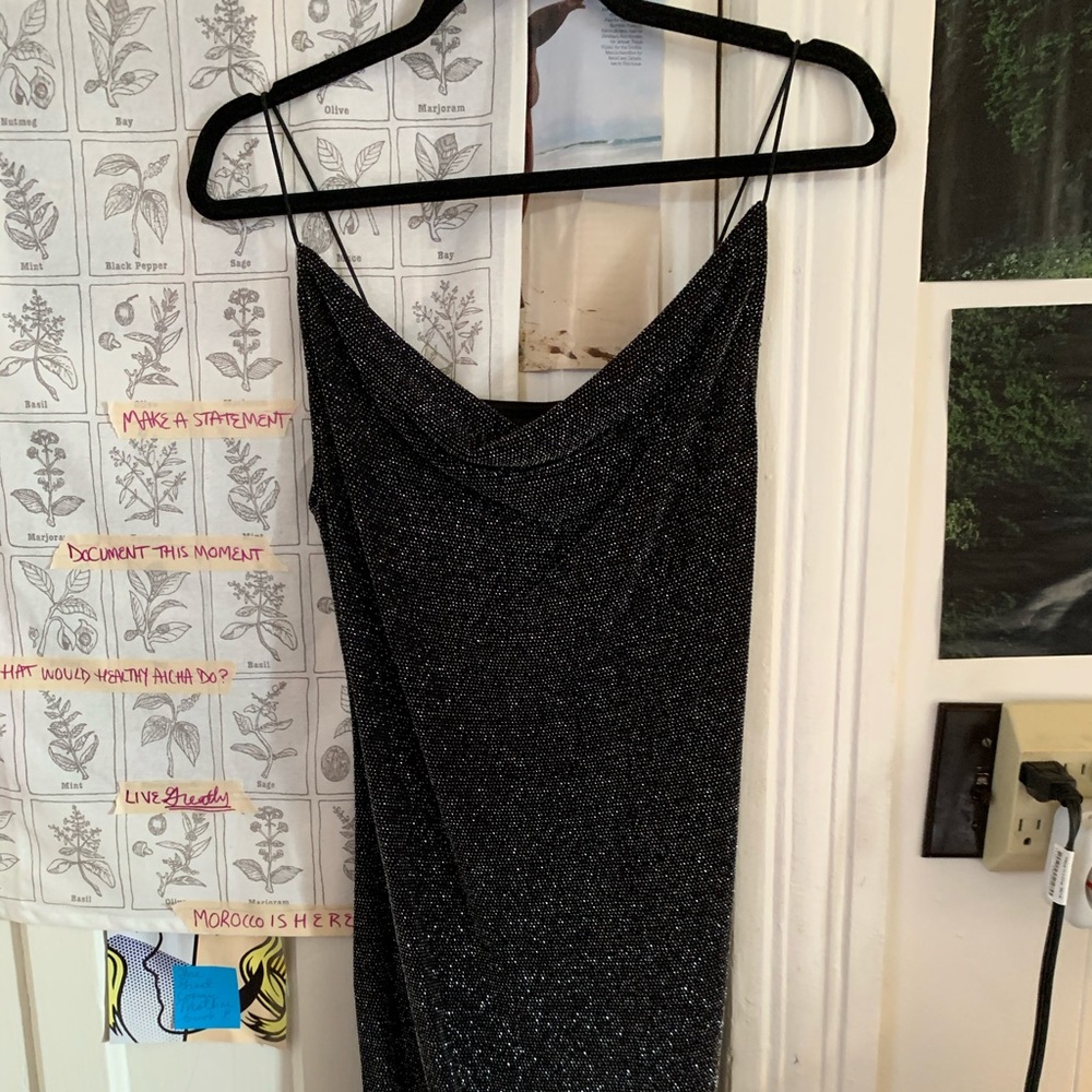 sparkly silver gown ready for a night out